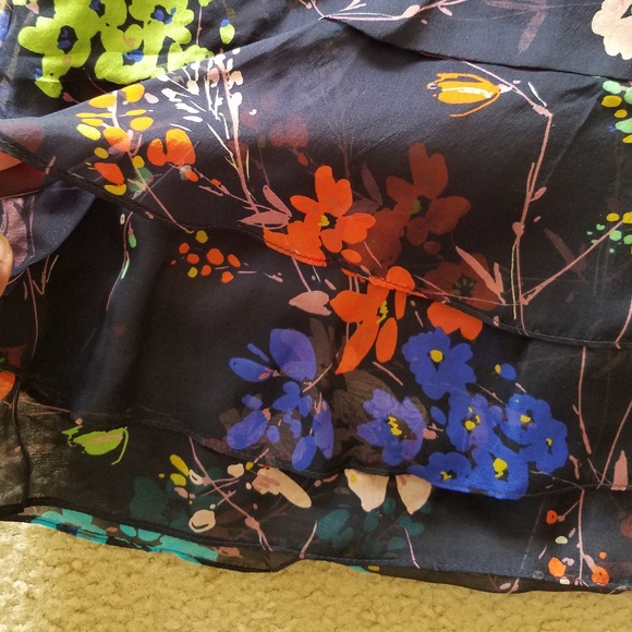 Zara Basic Printed Floral ruffled skirt sz M - Picture 7 of 8